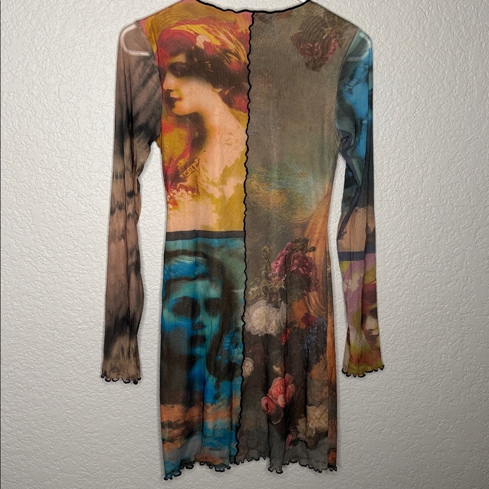 Jaded London New York Renaissance Grunge Bodycon Patchwork Mini Dress Sz 4 Artsy - Picture 9 of 12